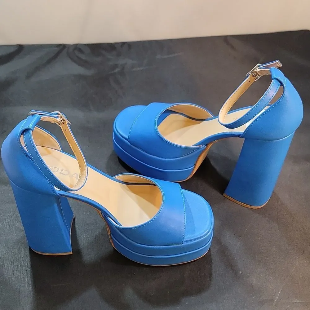 BRAND NEW SODA FAUX LEATHER HIGH PLATFORM CHUNKY ANKLE STRAP HEEL SANDAL S2